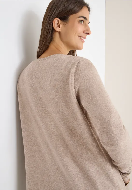 Offener Cosy Cardigan taupe melange