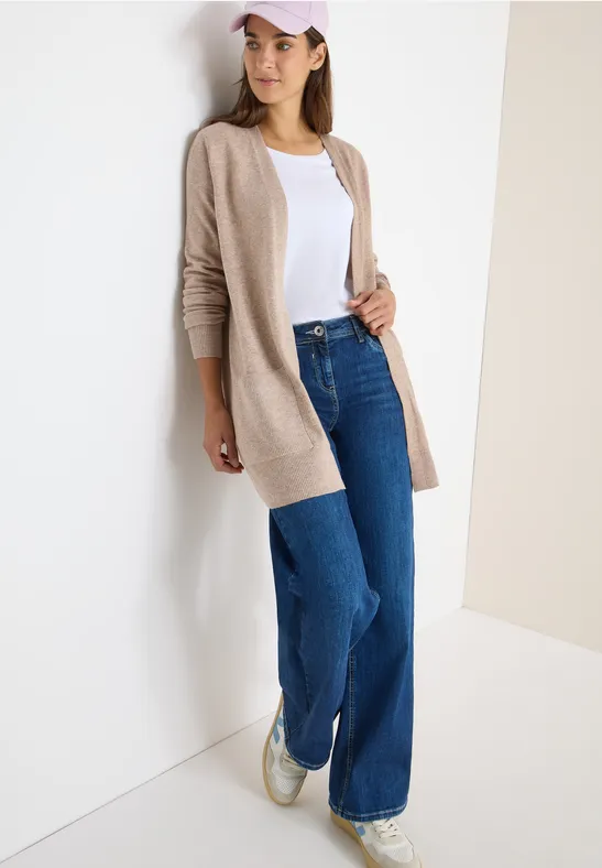 Offener Cosy Cardigan taupe melange