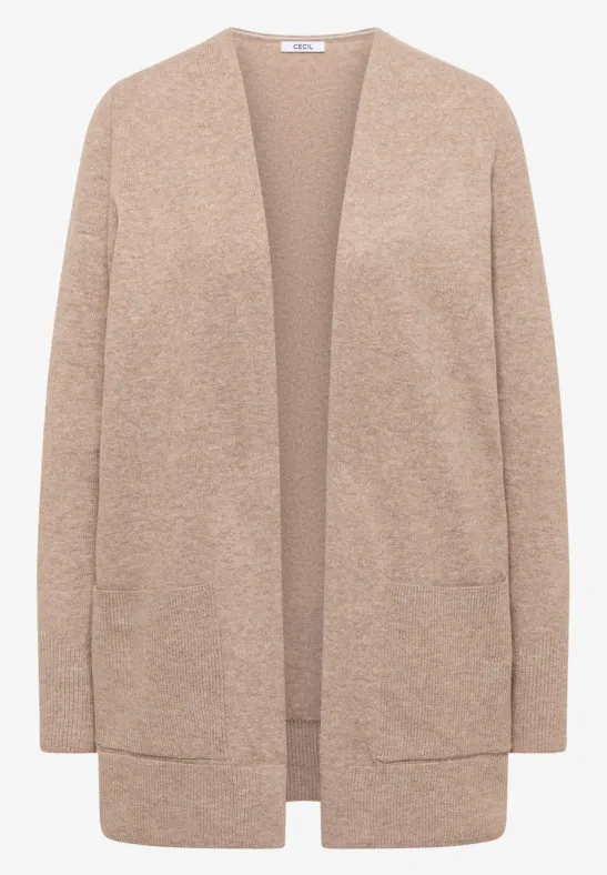 Offener Cosy Cardigan taupe melange
