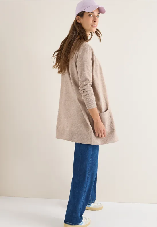 Offener Cosy Cardigan taupe melange