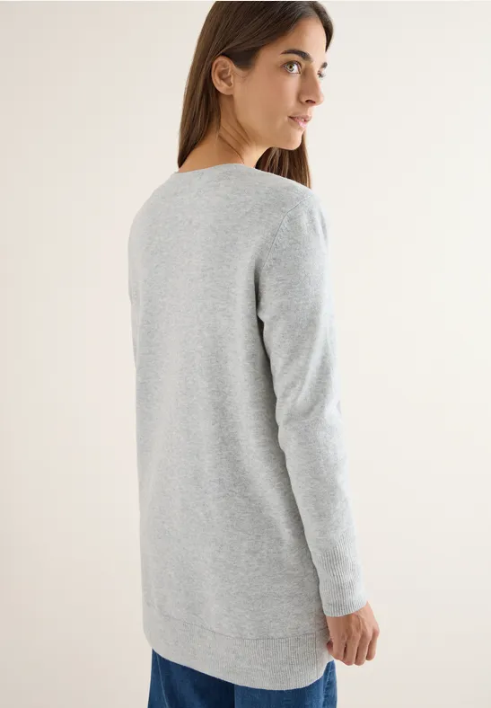 Offener Cosy Cardigan chalk grey melange