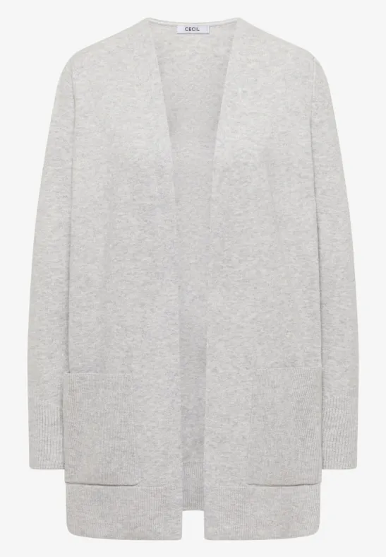 Offener Cosy Cardigan chalk grey melange