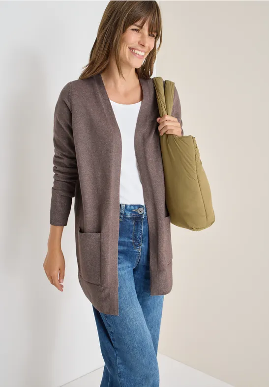 Open Cosy vest mushroom taupe melange