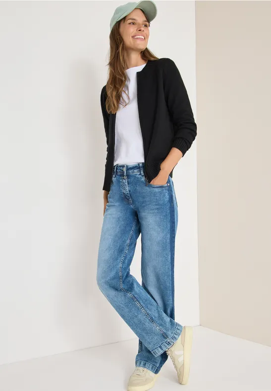 Cardigan mit Zipper Black