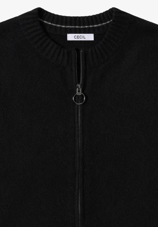 Cardigan mit Zipper Black