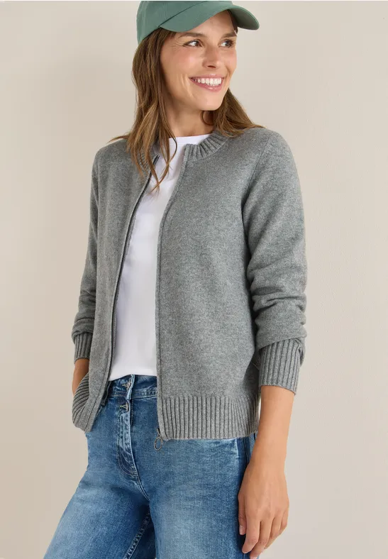 Cardigan avec fermeture éclair sporty grey melange
