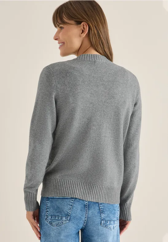Cardigan avec fermeture éclair sporty grey melange