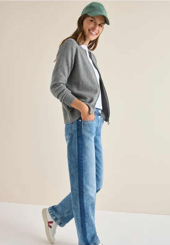 Cardigan avec fermeture éclair sporty grey melange
