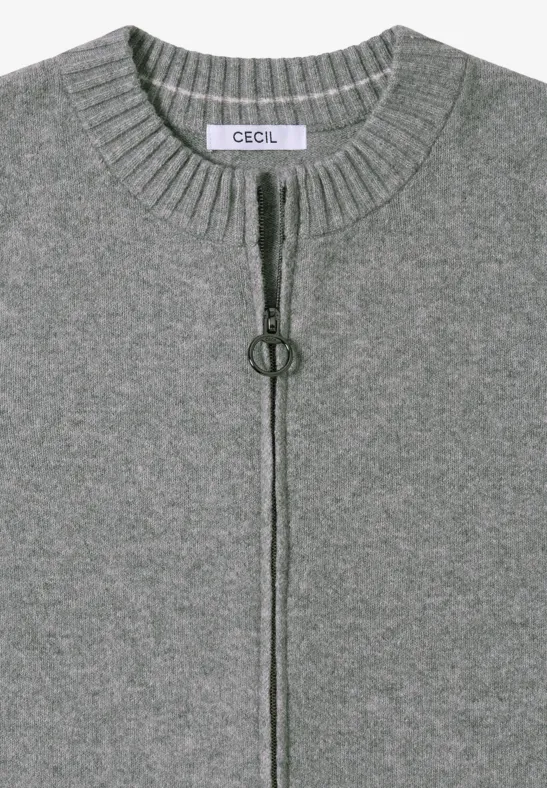 Cardigan avec fermeture éclair sporty grey melange
