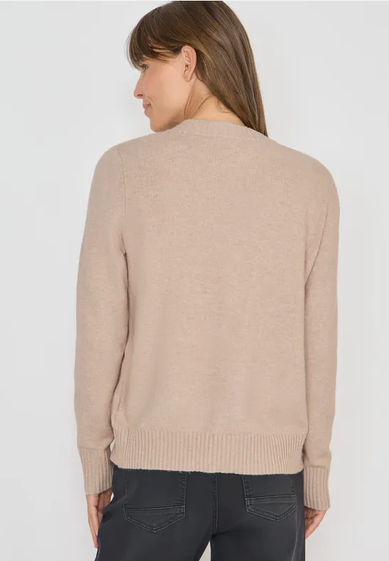 Cardigan avec fermeture éclair sandalwood beige melange