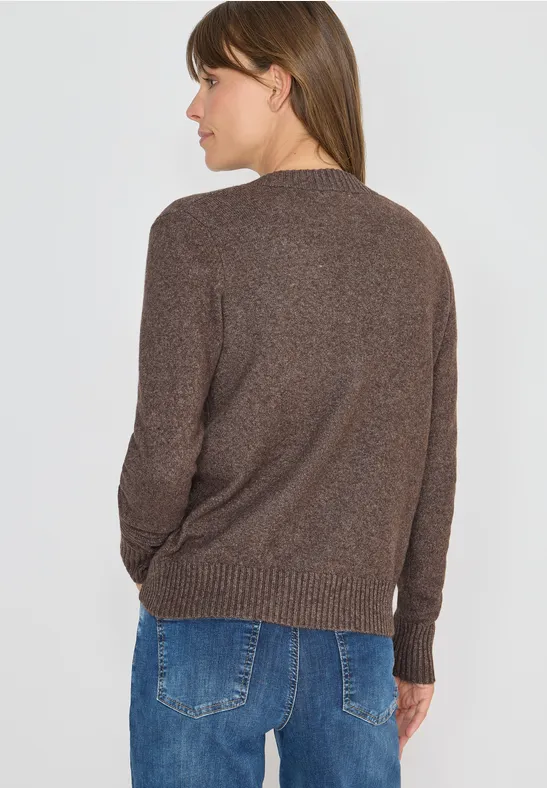 Cardigan mit Zipper mushroom taupe melange