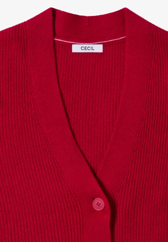 Cardigan mit Strukturdetail beaujolais red