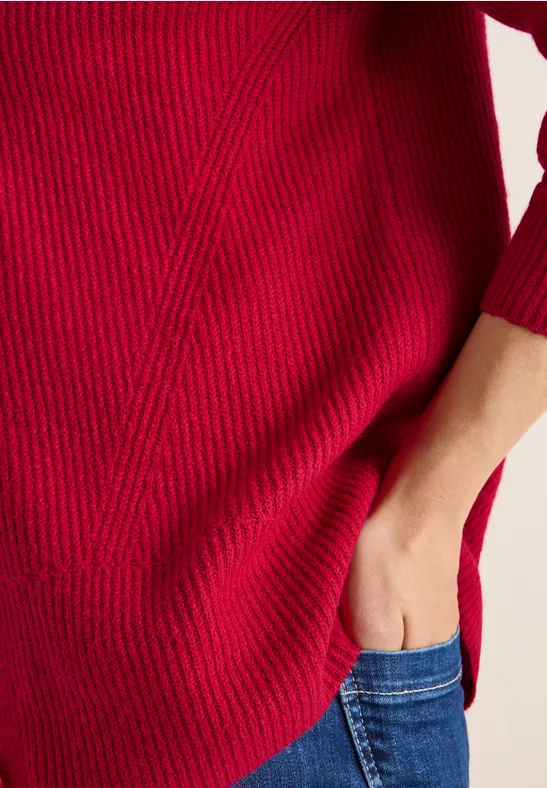 Cardigan mit Strukturdetail beaujolais red