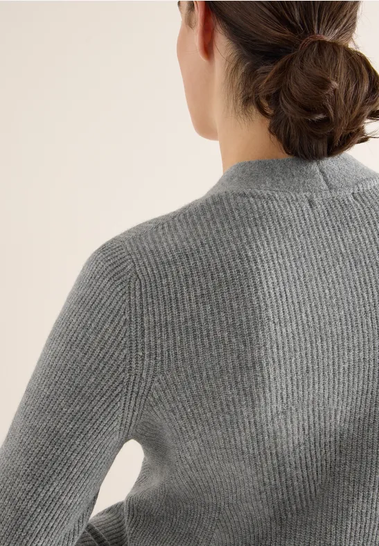 Vest met structuurdetails sporty grey melange