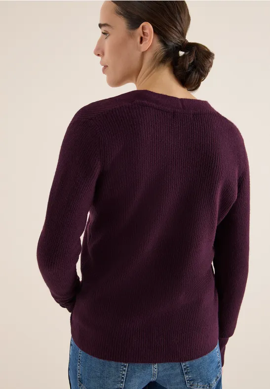 Vest met structuurdetails eggplant red