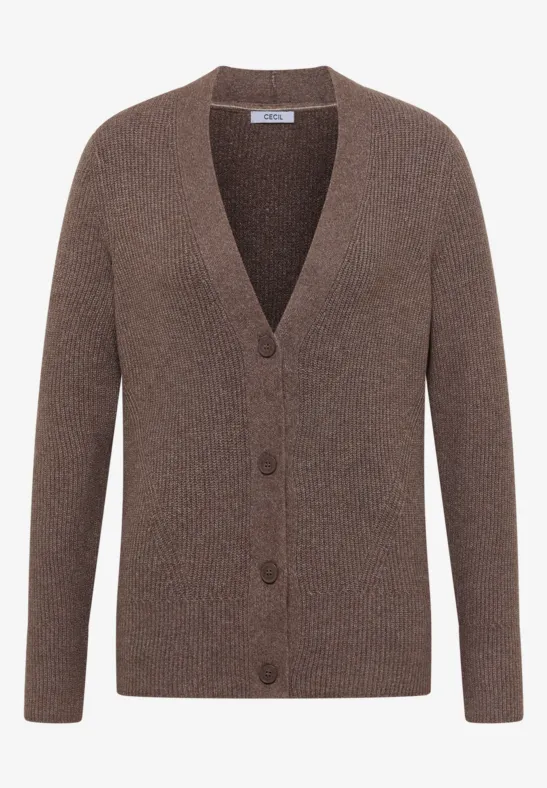 Vest met structuurdetails mushroom taupe melange