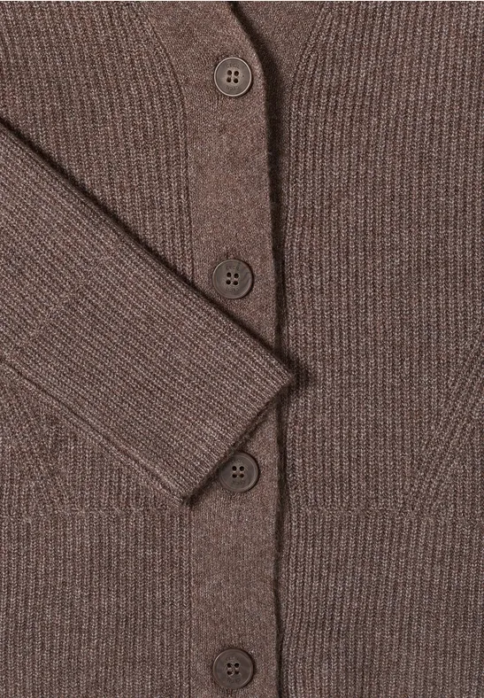 Vest met structuurdetails mushroom taupe melange