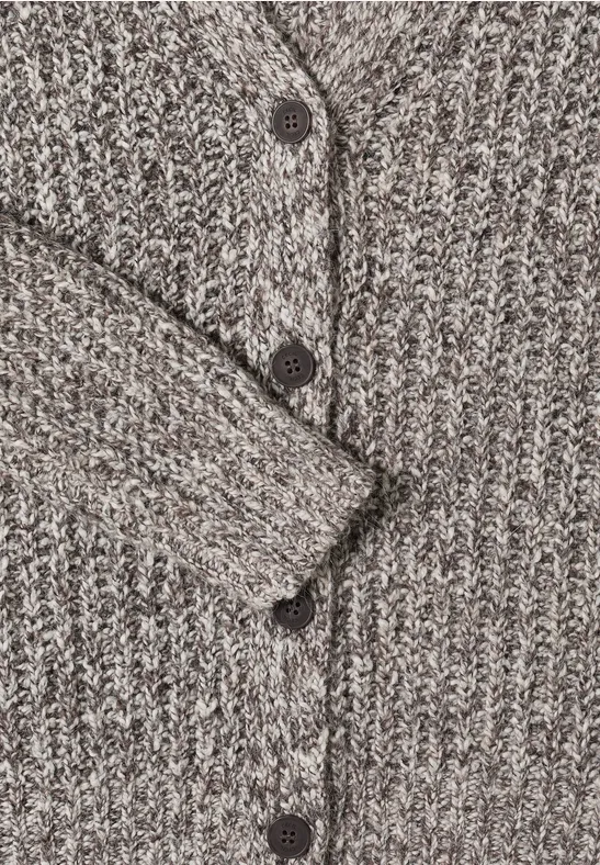 Cardigan deux tons mushroom taupe melange