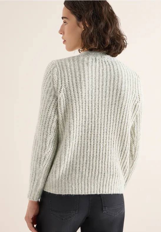 Two Tone Cardigan metal grey melange