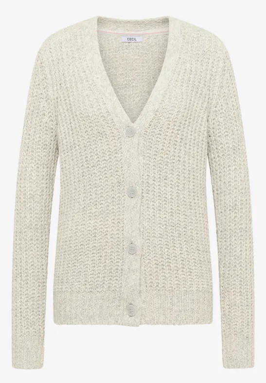 Two Tone Cardigan metal grey melange