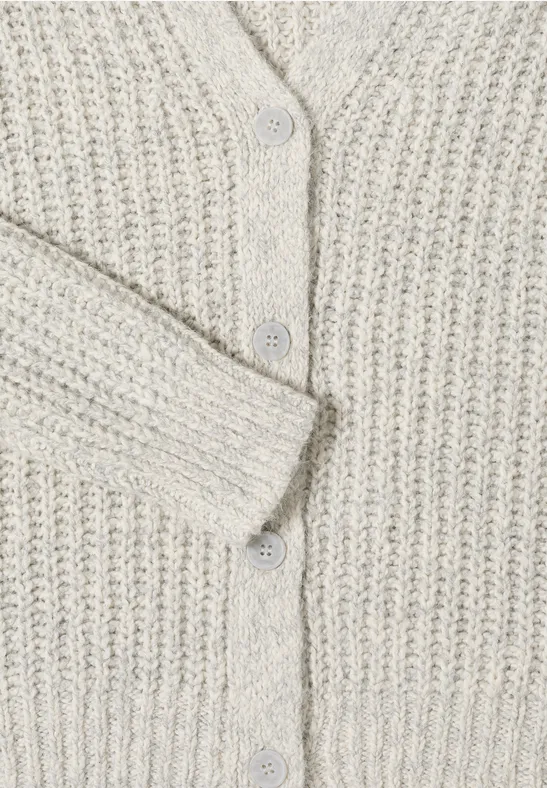 Two Tone Cardigan metal grey melange