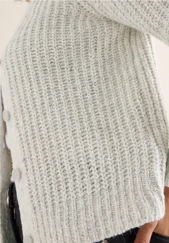 Two Tone Cardigan metal grey melange