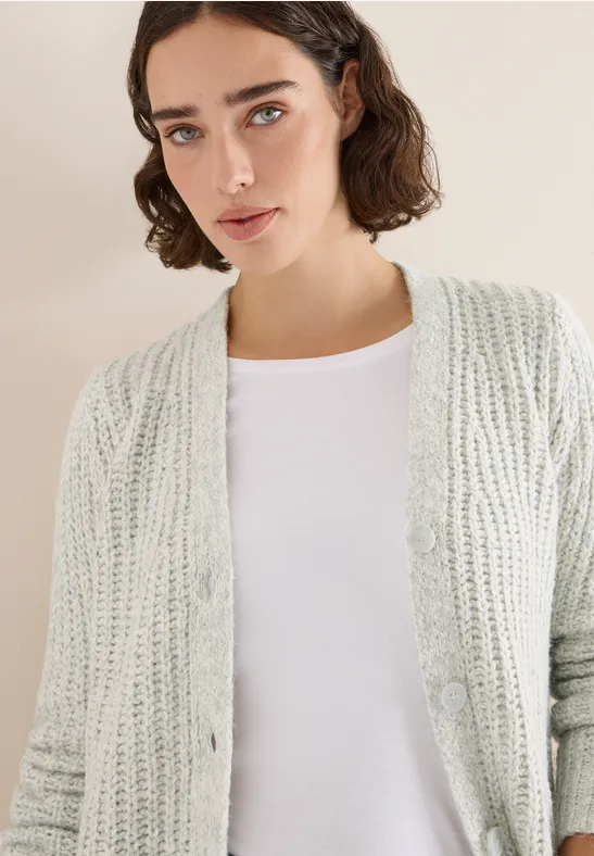 Two Tone Cardigan metal grey melange
