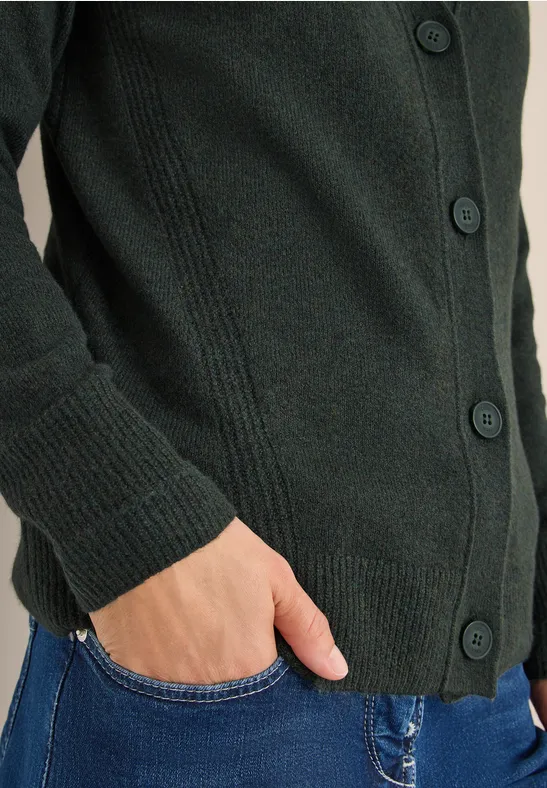 Zacht vest met V-hals active khaki melange