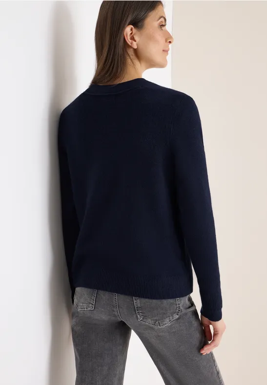 Cardigan doux à col en V urban dark blue