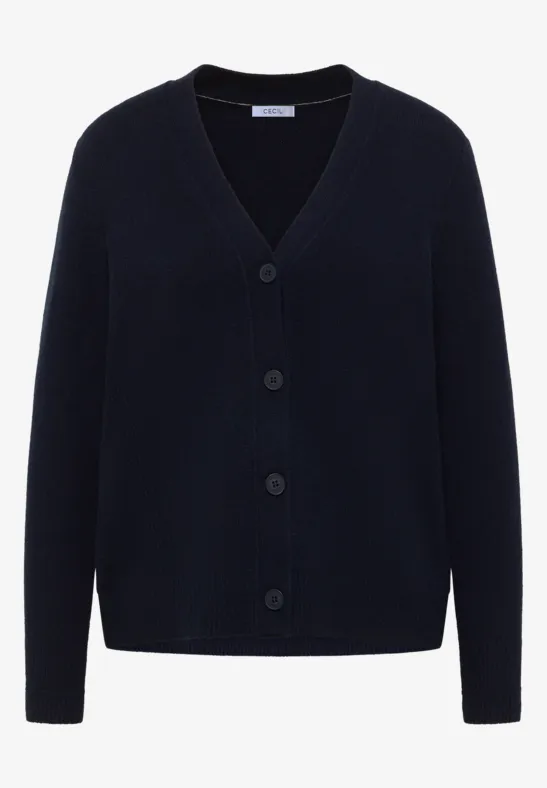 Cardigan doux à col en V urban dark blue