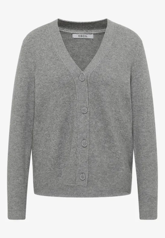 Softer V-Neck Cardigan sporty grey melange