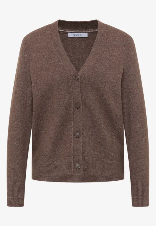 Softer V-Neck Cardigan mushroom taupe melange