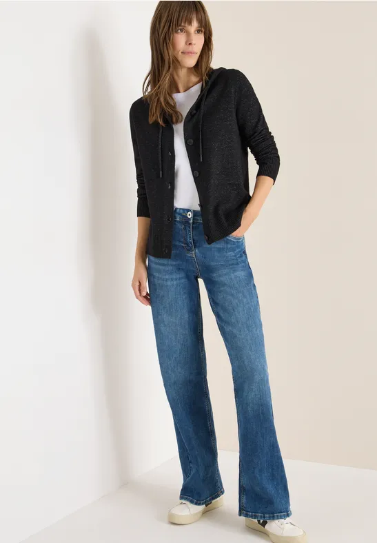 Vest met capuchon black melange