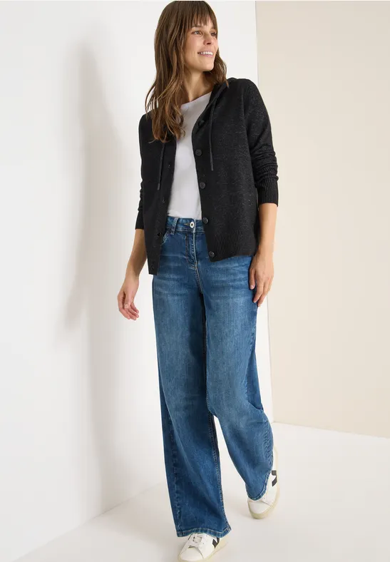 Vest met capuchon black melange