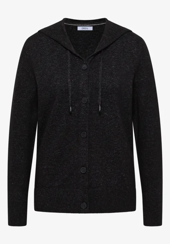 Vest met capuchon black melange