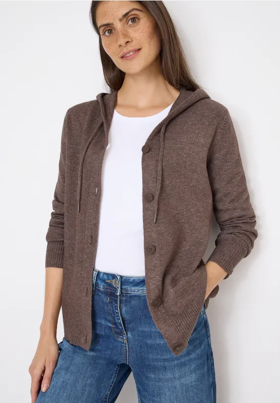 Cardigan mit Kapuze mushroom taupe melange