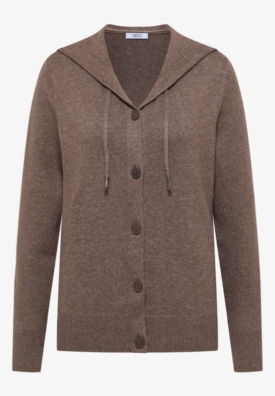 Cardigan mit Kapuze mushroom taupe melange
