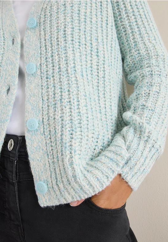 Tweekleurig vest faded blue melange