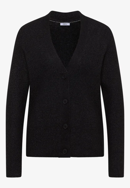Cardigan mit Strukturdetail black melange