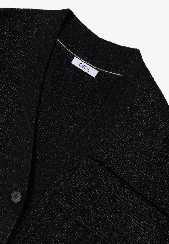 Cardigan mit Strukturdetail black melange