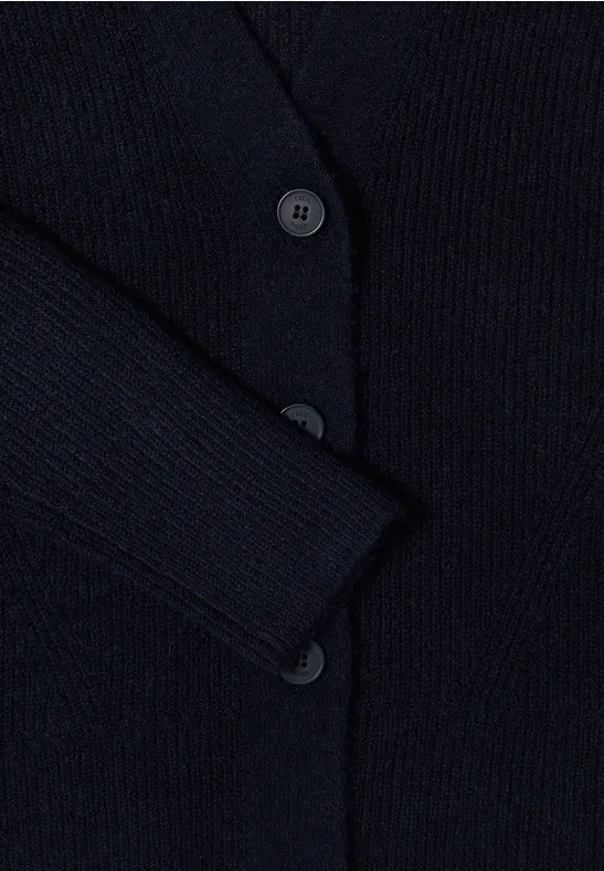 Vest met structuurdetails urban dark blue