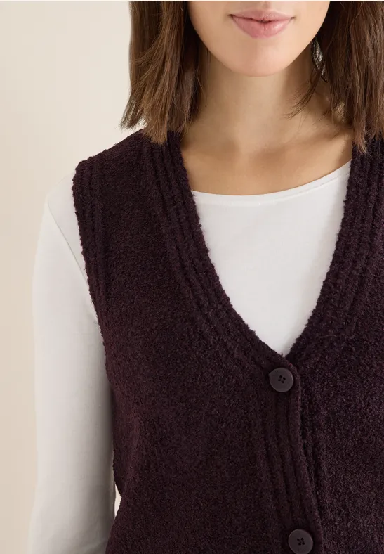 Gilet bouclette eggplant red