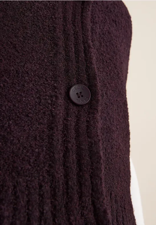 Bouclé Weste eggplant red