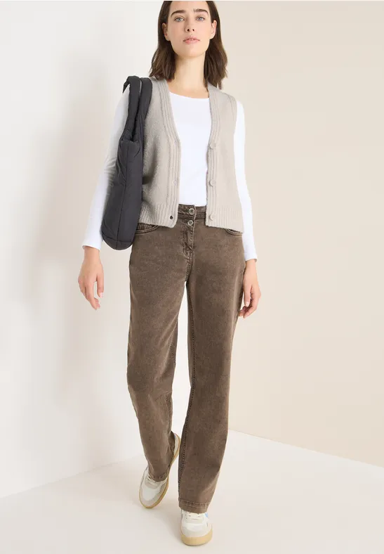 Gilet bouclette light greige