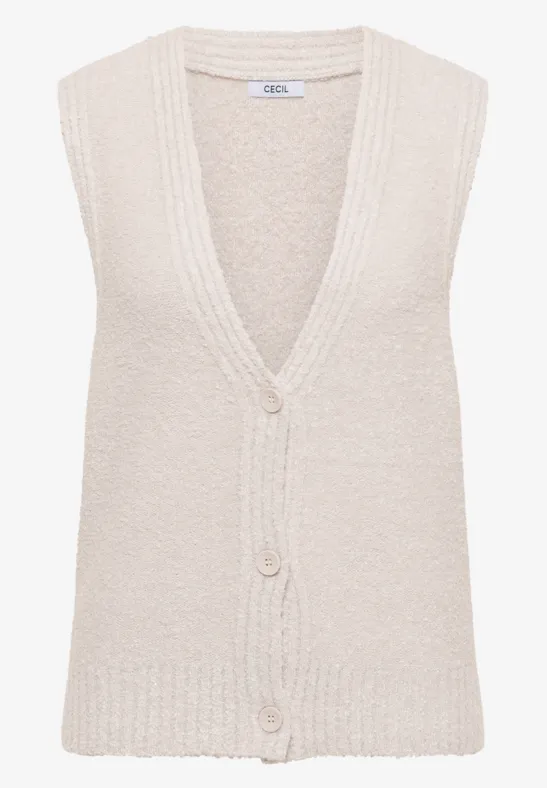Gilet bouclette light greige