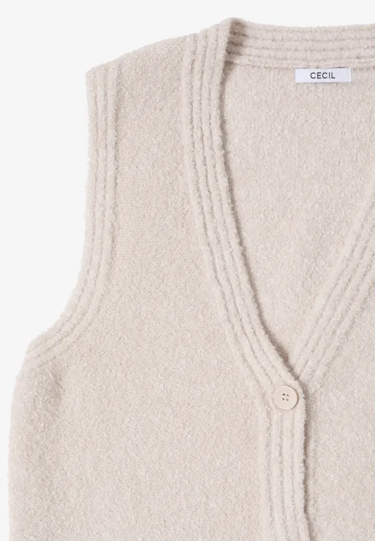 Gilet bouclette light greige