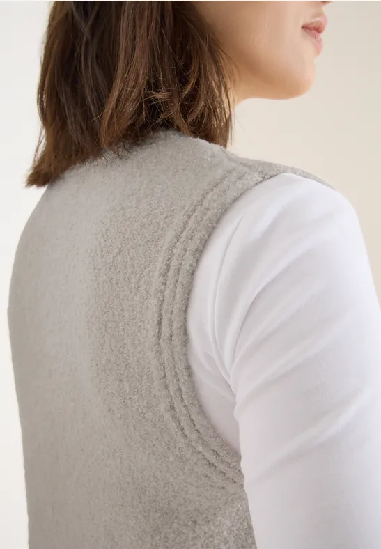 Gilet bouclette light greige