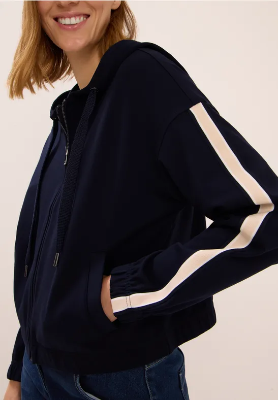 Sweatjacke mit Galonstreifen urban dark blue