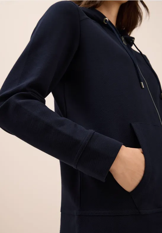 Sweatjacke mit Struktur urban dark blue