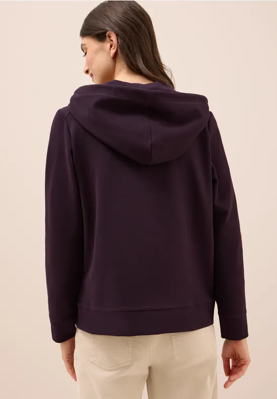 Sweatjacke mit Struktur eggplant red